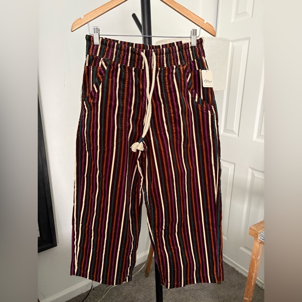 NWT FREE PEOPLE WE THE FREE Easy Peasy Printed Cord Jeans | Brown Combo $148 XS - Picture 7 of 12